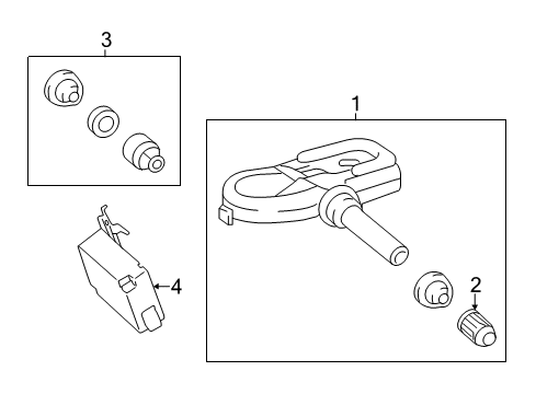 2018 Toyota RAV4 Tire Pressure Monitoring Tire Pressure Sensor Diagram for 42607-0R010