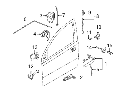 2010 Pontiac G3 Front Door - Lock & Hardware Cylinder Kit, Front Side Door Lock (W/ Key) Diagram for 93745270