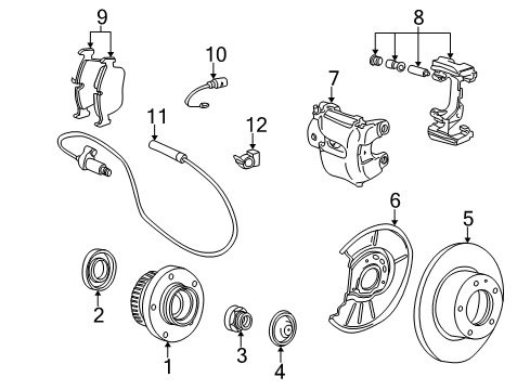 1998 BMW Z3 Anti-Lock Brakes Calliper Carrier Diagram for 34111164221