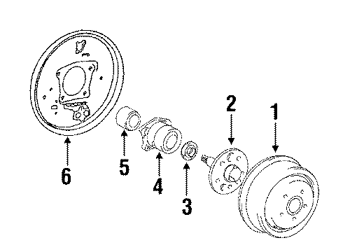 1986 Toyota Camry Rear Brakes Drum Diagram for 42431-32010