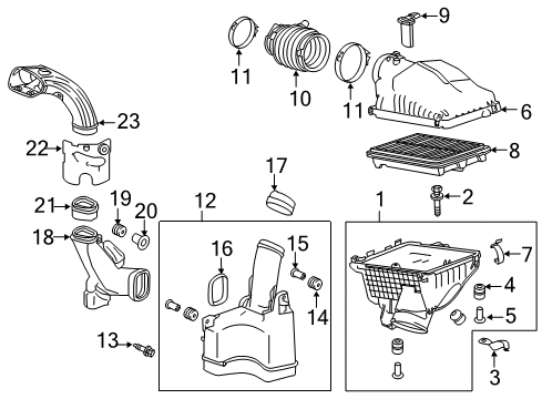 2020 Acura TLX Powertrain Control Seal A, Air Intake Diagram for 17253-5J2-A00