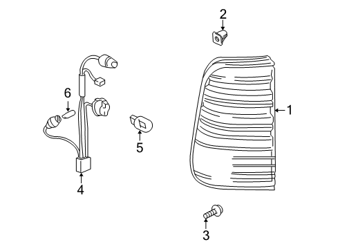 2006 Lexus LX470 Bulbs Lens & Body Diagram for 81561-60700