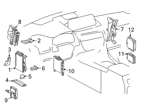 2018 Lexus RX450h Fuse & Relay Bracket, Junction Block Diagram for 82673-0E110