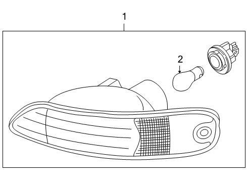 2001 Kia Spectra Bulbs Lamp , Front Turn SIGNA Diagram for 0K2DJ51070