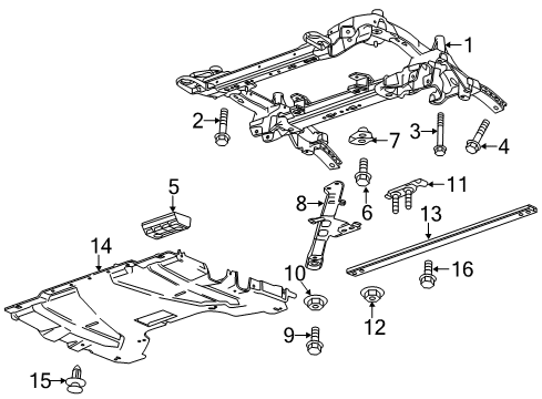 2019 Cadillac CTS Suspension Mounting - Front Crossmember Diagram for 84687526