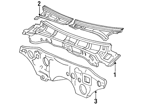 1989 Toyota Cressida Cowl Dash Panel Diagram for 55101-2A080