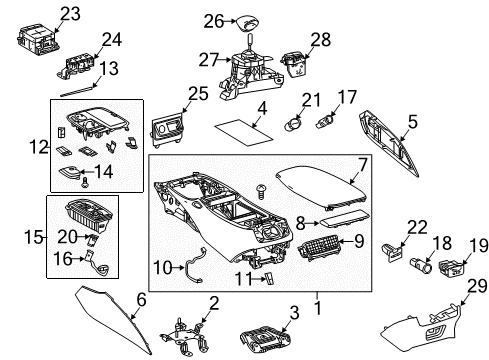2020 Lexus LS500h Navigation System GARNISH, Console Upper Diagram for 58833-50030-C2
