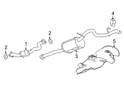 2007 Chevrolet Colorado Exhaust Components Muffler & Pipe Diagram for 15773627