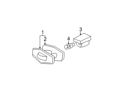 2003 Honda Civic Bulbs Lens Diagram for 34101-S5A-A01