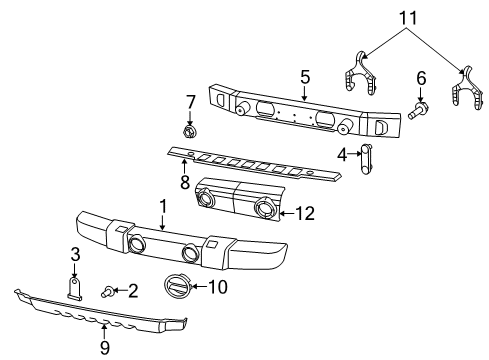 2007 Jeep Wrangler Front Bumper Screw-TORX Head Diagram for 6036465AA