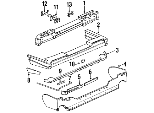 1990 Cadillac Eldorado Rear Bumper Reflx Asm-Rear Bumper Diagram for 5975771