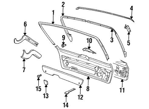 1994 BMW 530i Interior Trim Covering For Left Cable Guide Diagram for 61138359366