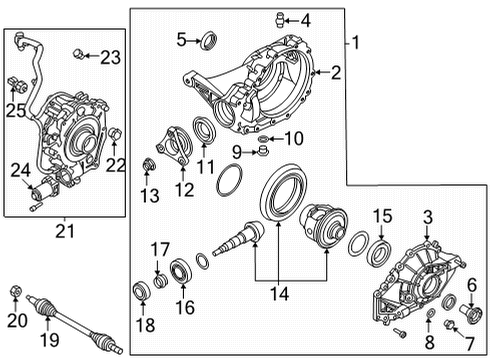 2022 Genesis GV80 Axle & Differential - Rear Nut-Castle Diagram for 49551-4T000