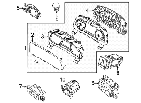 2020 Kia Cadenza Headlamps Button Start Swtich Assembly Diagram for 93500F6000