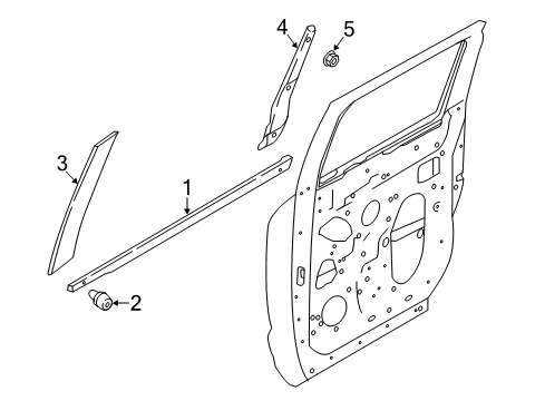 2020 Nissan Titan Exterior Trim - Rear Door Moulding-Rear Door Outside, RH Diagram for 82820-9FT0A