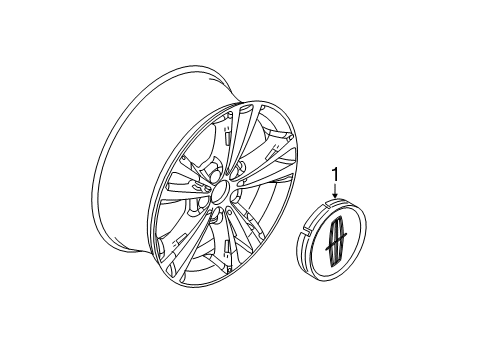 2013 Lincoln MKX Wheel Covers & Trim Center Cap Diagram for AA1Z-1130-A