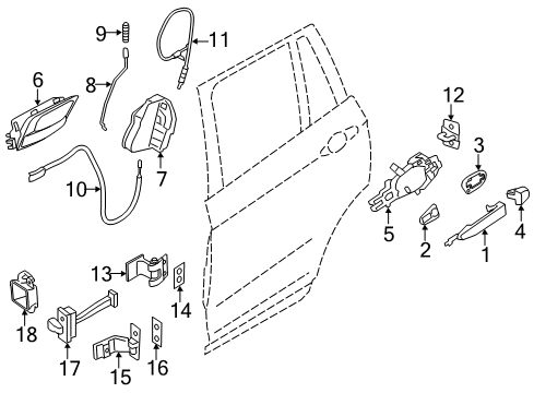 2013 BMW X1 Rear Door Window Lifter Rear Right Diagram for 67627268340