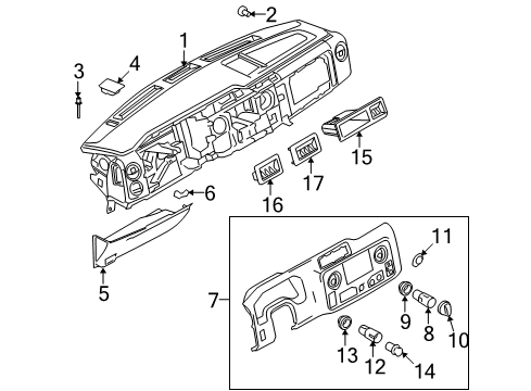 2013 Ford E-250 Instrument Panel Components Instrument Panel Screw Diagram for -W707281-S403