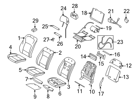 2012 BMW 750i Front Seat Components Foam Section, Comfort Seat Diagram for 52109117546