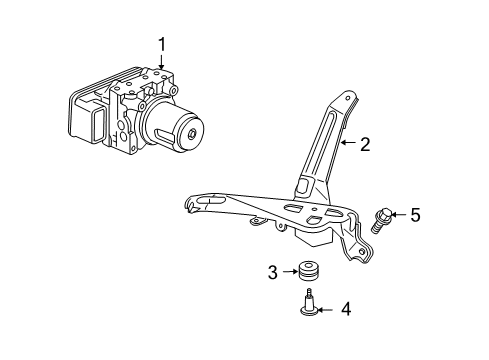 2013 Acura TL Anti-Lock Brakes Bracket, Modulator Diagram for 57115-TK4-A00