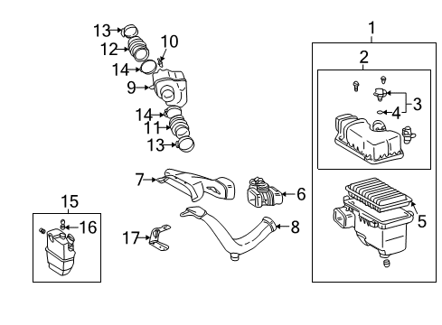 2002 Lexus ES300 Filters Lower Resonator Grommet Diagram for 90480-17177