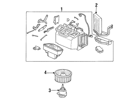 1988 Acura Integra Blower Motor & Fan Core, Heater Diagram for 39245-SD2-A01