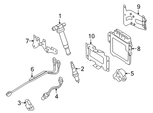 2016 Hyundai Genesis Powertrain Control Bracket-Knock, LH Diagram for 94760-3F340