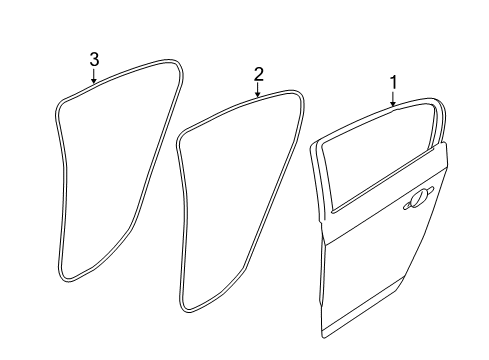 2015 BMW 320i Rear Door Door Weatherstrip, Rear Diagram for 51357258330