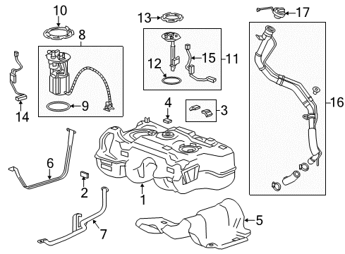 2013 Buick Encore Fuel Supply Filler Pipe Diagram for 95270282