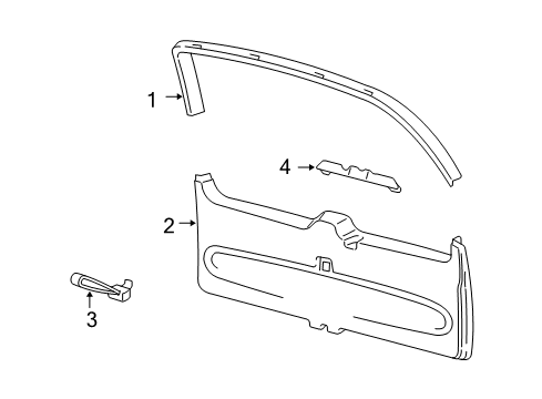 2003 Ford Expedition Interior Trim - Lift Gate Trim Panel Rivet Diagram for -W706264-S300