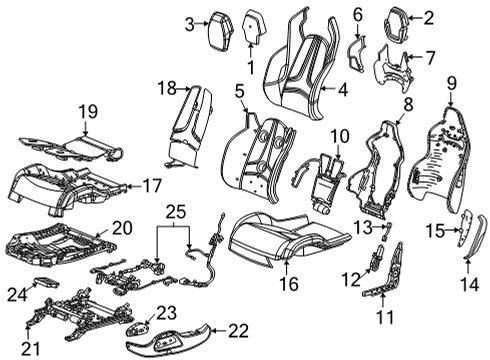 2021 Chevrolet Corvette Heated Seats Outer Finish Panel Diagram for 84744754