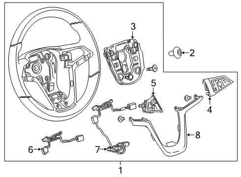 2019 Buick Encore Steering Column & Wheel, Steering Gear & Linkage Steering Wheel Diagram for 42359369