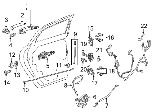 2021 Chevrolet Blazer Lock & Hardware Lock Rod Diagram for 84083968