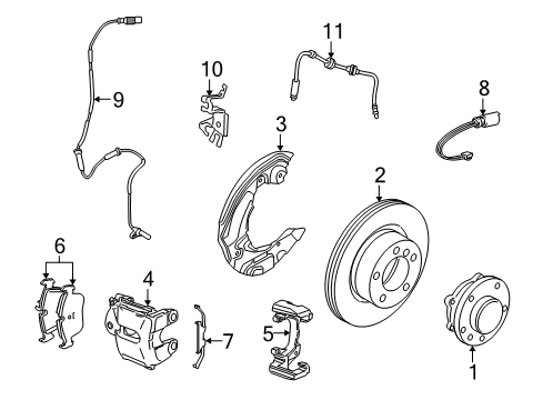 2009 BMW Z4 Brake Components Brake Pad Sensor, Front Diagram for 34356789444