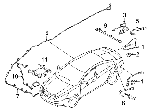 2018 Kia Optima Antenna & Radio Feeder Cable-Antenna Diagram for 96230A8000