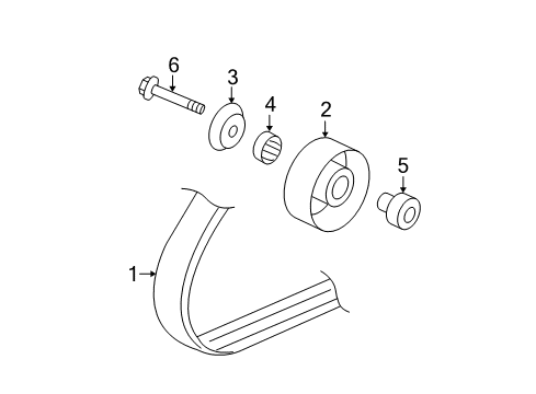 2007 Honda Fit Belts & Pulleys Collar, Idle Pulley (B) Diagram for 38945-PHM-000
