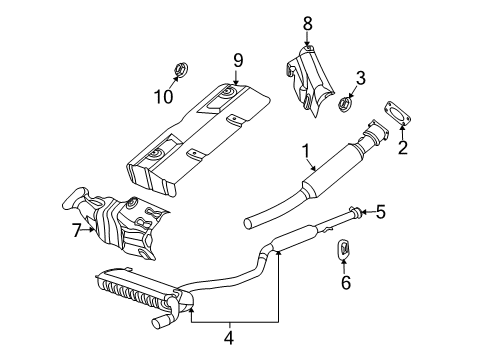 2012 Jeep Compass Exhaust Components Exhaust Muffler And Resonator Diagram for 5147220AC