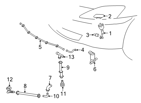 2015 Lexus IS250 Washer Components Hose Diagram for 85375-50020