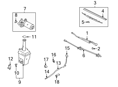 2000 Hyundai Accent Wiper & Washer Components Connector-Windshield Washer Diagram for 9865125000