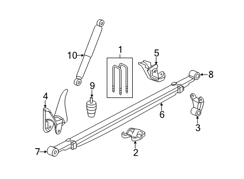 2013 Chevrolet Silverado 2500 HD Rear Suspension Components, Stabilizer Bar Shock Diagram for 20906290