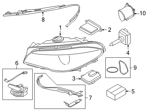 2015 BMW 550i GT Bulbs Insert, Direction Indicator, Left Diagram for 63127262835