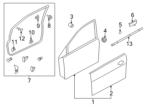 2011 Nissan Leaf Front Door Seal-Front Door PARTING RH Diagram for 80838-3NA0A