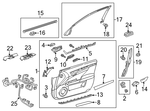 2014 Lexus GS350 Power Seats Master Switch Assembly Diagram for 84040-53090