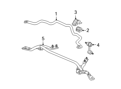 2008 Acura TL Stabilizer Bar & Components - Front Bar, Strut Tower Diagram for 74180-SEP-A10