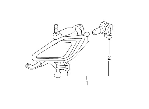 2014 Hyundai Elantra Bulbs Front Passenger Side Fog Light Assembly Diagram for 92202-3X210