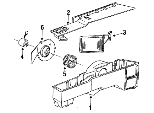 1992 Dodge D150 Blower Motor & Fan Resistor-HTR Blower Motor Diagram for 56003528