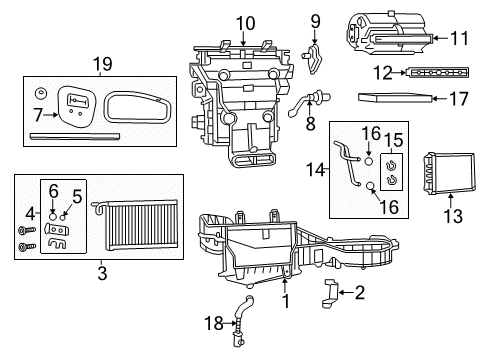 2015 Jeep Grand Cherokee A/C Evaporator & Heater Components Air Conditioning And Heater Actuator Diagram for 68224186AA