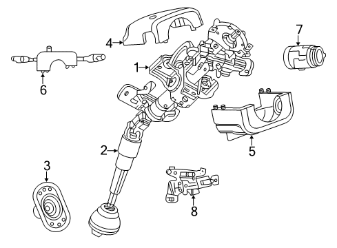 2004 Chrysler Sebring Switches Cover-Steering Column Diagram for 4649093AC