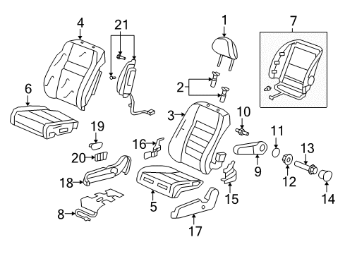 2009 Honda CR-V Front Seat Components Cover, R. Inner-Reclining (Inner) *YR327L* (PEARL IVORY) Diagram for 81247-SNA-A01ZB