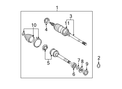 2002 Toyota Solara Drive Axles - Front Shaft Assembly, Front Drive, Left Diagram for 43420-06320